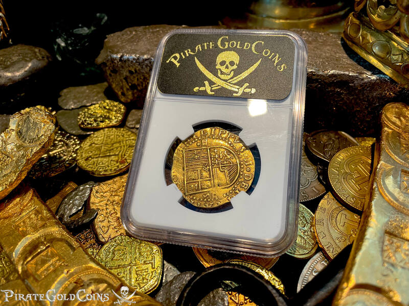 Spain 4 Escudos 1556-98 "Trophy Piece" NGC 55 15