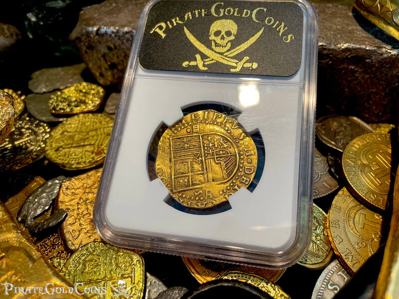 Spain 4 Escudos 1556-98 "Trophy Piece" NGC 55 16