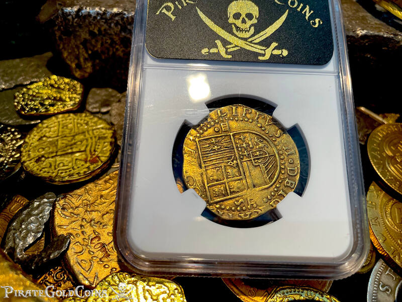 Spain 4 Escudos 1556-98 "Trophy Piece" NGC 55 18