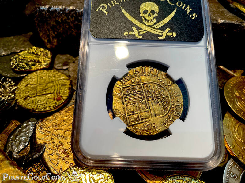 Spain 4 Escudos 1556-98 "Trophy Piece" NGC 55 19