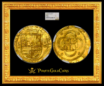 Spain  4 Escudos  1556-98  "Finest Known"  Philip II  NGC 65 7