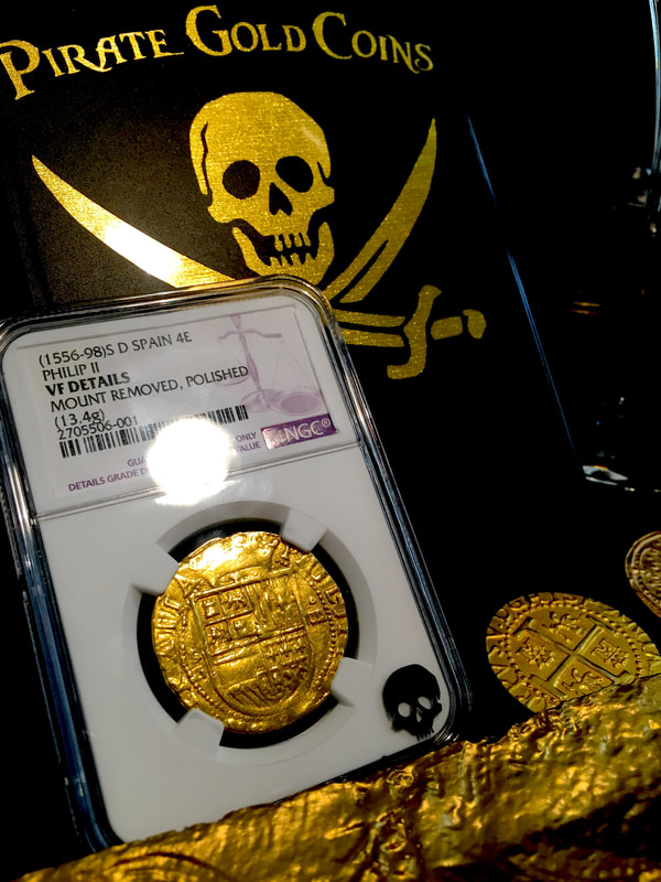 Spain  4 Escudos  1556-98  "Philip II"  NGC VF Details! Incredible Strike! 3