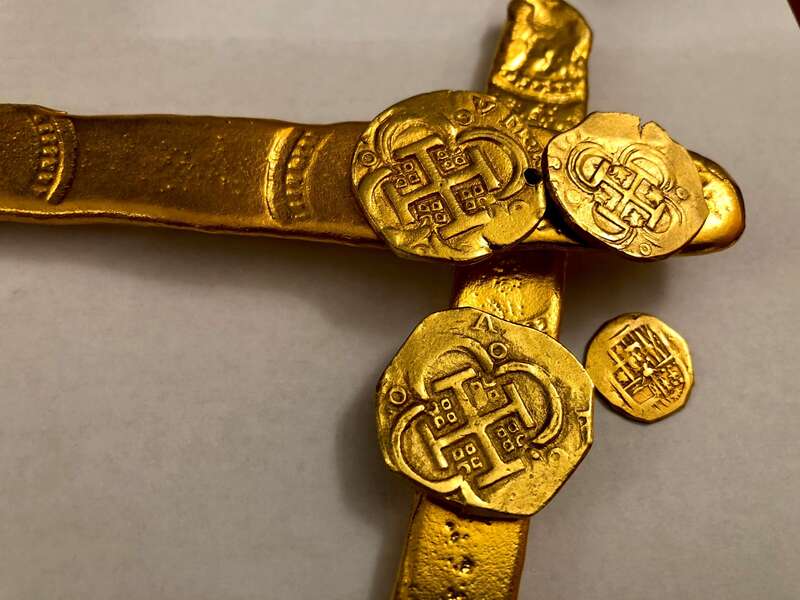 Spain 4 Escudos 1621-65 "Brute Style" Treasure Coin Raw 10