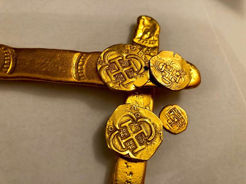 Spain 4 Escudos 1621-65 "Brute Style" Treasure Coin Raw 11