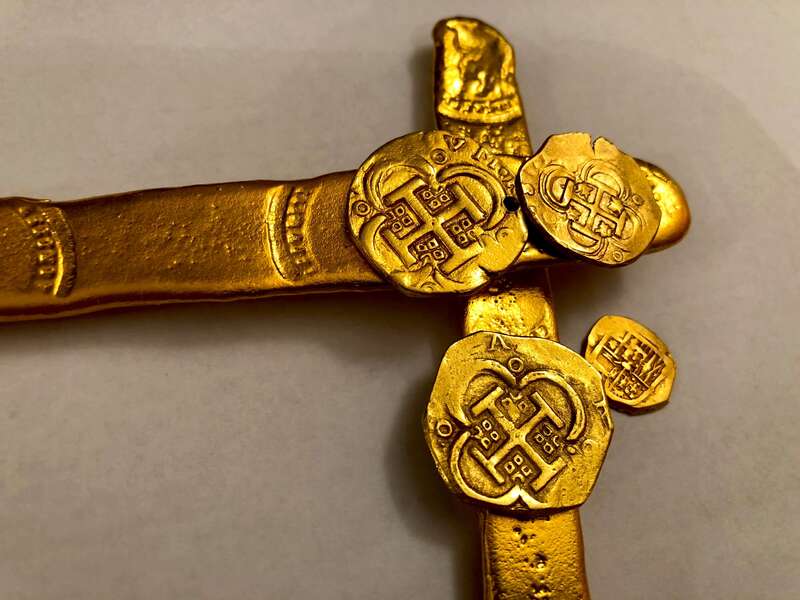 Spain 4 Escudos 1621-65 "Brute Style" Treasure Coin Raw 12