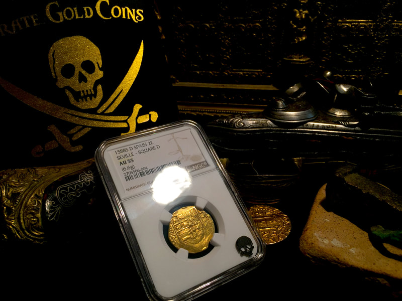 Spain  2 Escudos  1688  "Full Date"  NGC 55  Only 1 Known!  Gold Doubloon 4