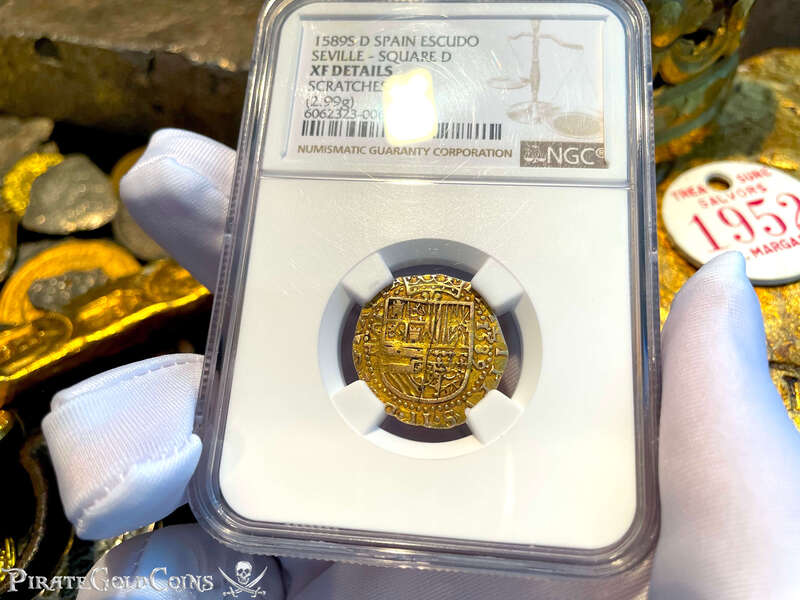 Spain 1 Escudo 1589 "Full Date" NGC XF 3