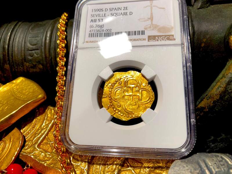 Spain 2 Escudos 1590 "Dated" NGC 53 3