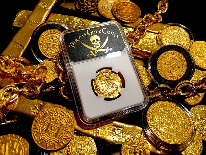 Spain Fully Dated 1590 2 Escudos NGC 58 Pirate Gold Coins Treasure 4