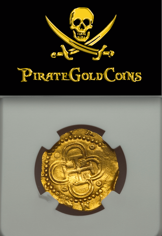 Spain Fully Dated 1590 2 Escudos NGC 58 Pirate Gold Coins Treasure 7