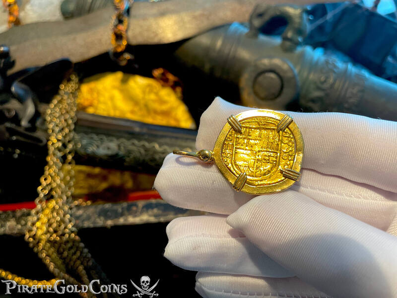 Spain 2 Escudos 1590 "Full 4 Digit Date" 14kt Bezel 7