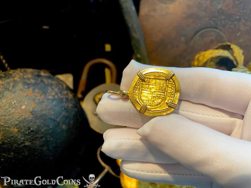 Spain 2 Escudos 1590 "Full 4 Digit Date" 14kt Bezel 9