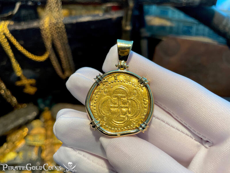 Spain 2 Escudos 1590 "Full Date!" 18kt Bezel 7