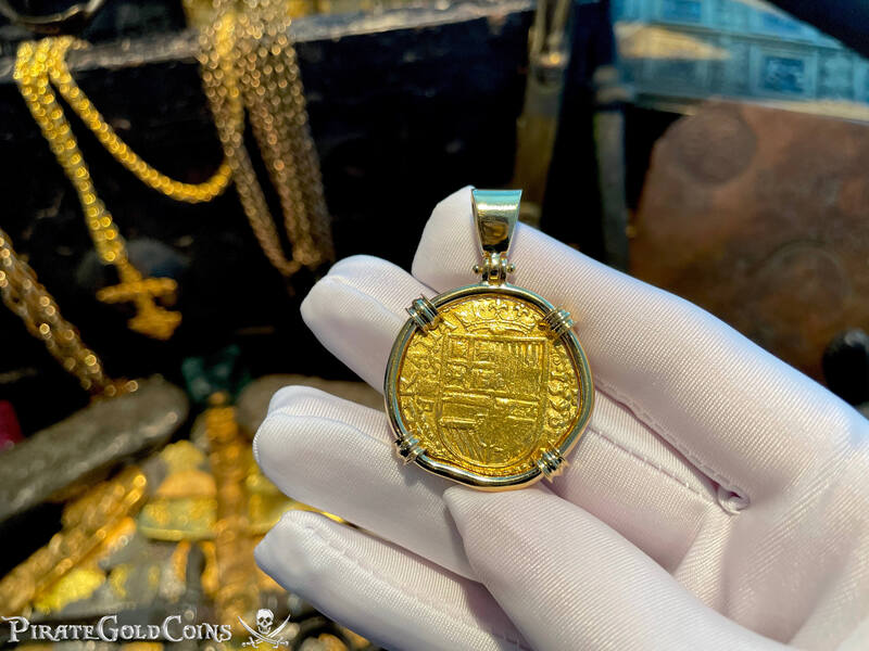 Spain 2 Escudos 1590 "Full Date!" 18kt Bezel 9