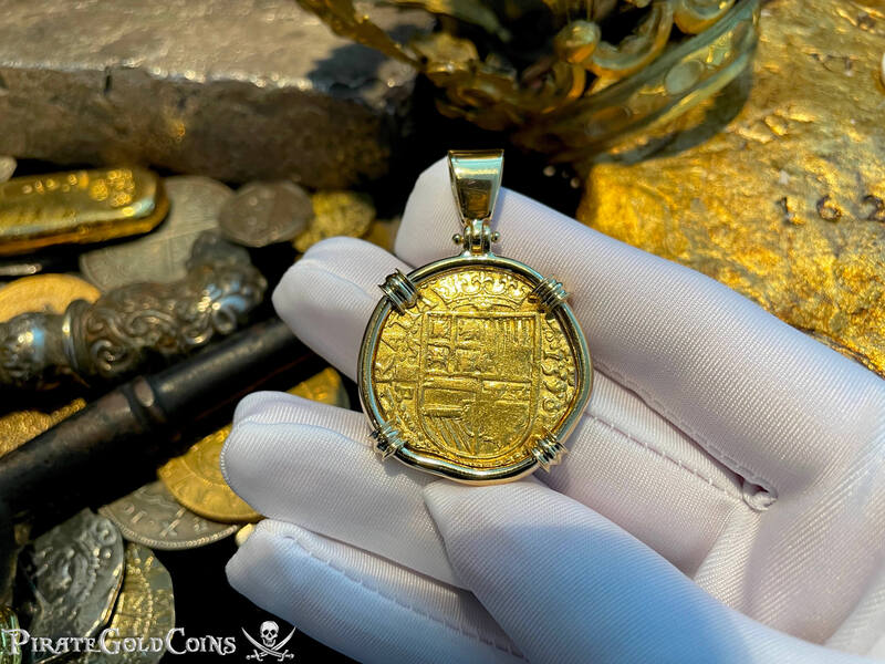 Spain 2 Escudos 1590 "Full Date!" 18kt Bezel 13