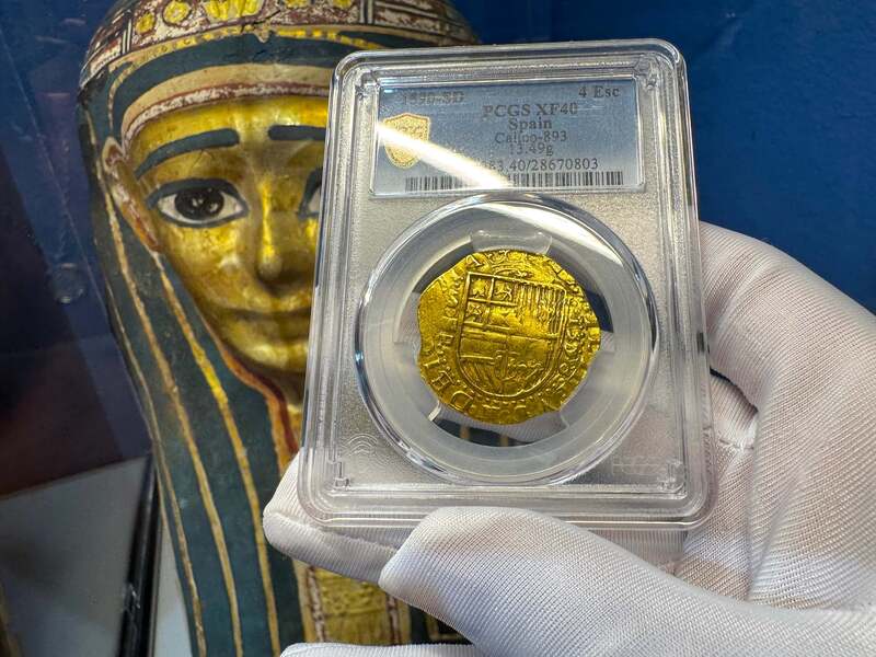 Spain 4 Escudos 1590 "Full 4 Digit Date" PCGS 40 32