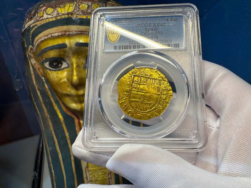 Spain 4 Escudos 1590 "Full 4 Digit Date" PCGS 40 33