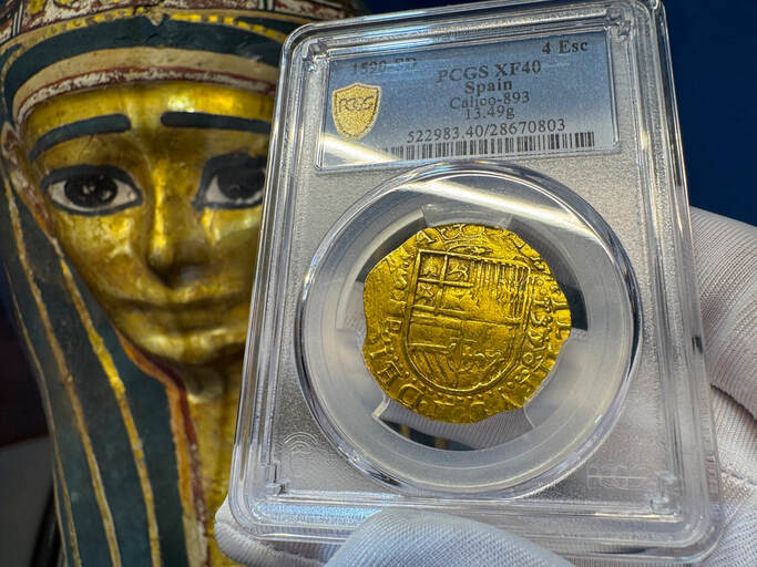 Spain 4 Escudos 1590 "Full 4 Digit Date" PCGS 40