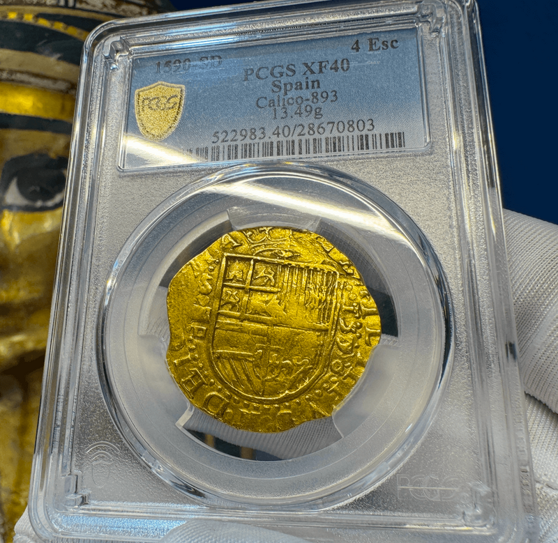 Spain 4 Escudos 1590 "Full 4 Digit Date" PCGS 40 2