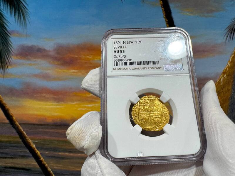 Spain 2 Escudos 1591 "Date!" NGC 53 18