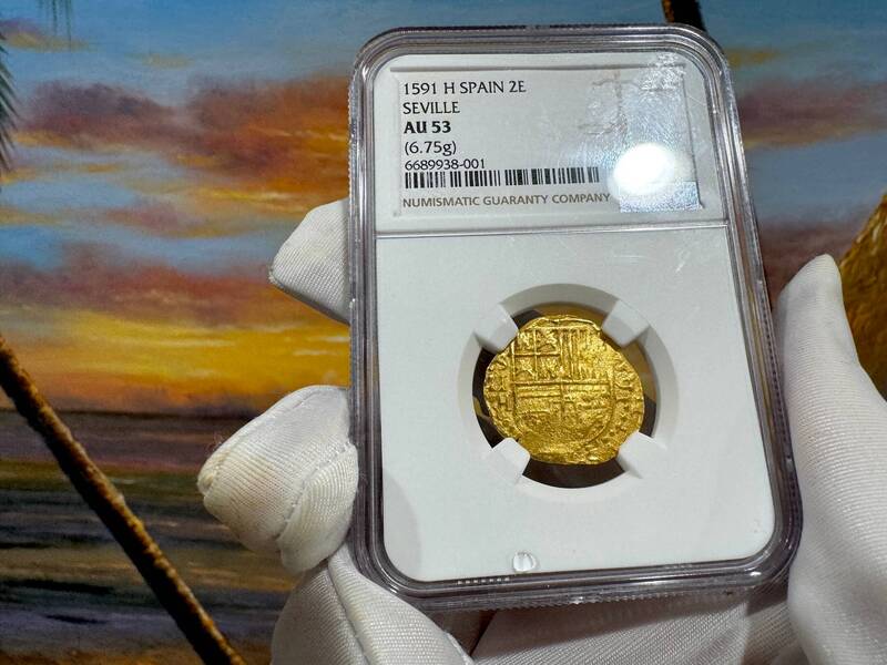 Spain 2 Escudos 1591 "Date!" NGC 53 19