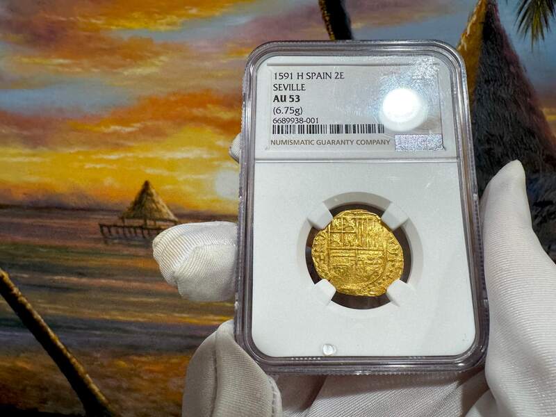 Spain 2 Escudos 1591 "Date!" NGC 53 20