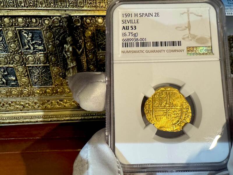 Spain 2 Escudos 1591 "Date!" NGC 53 13