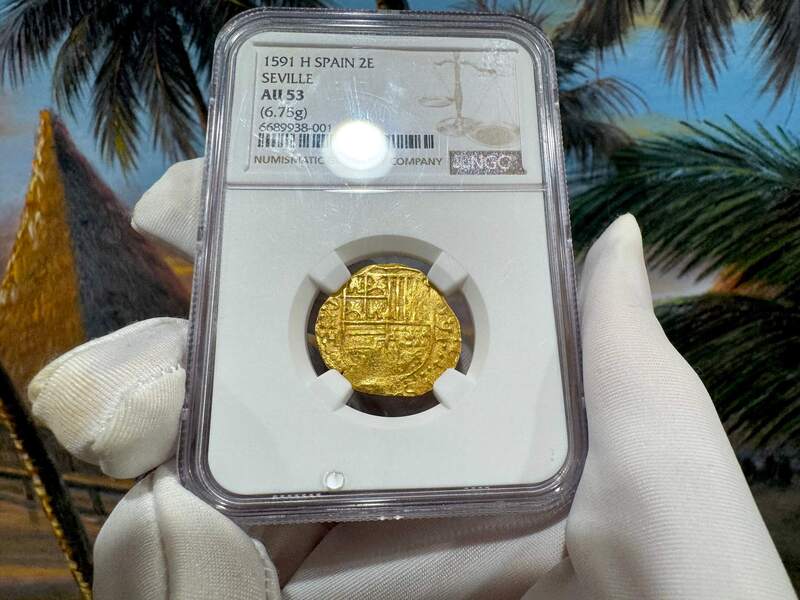 Spain 2 Escudos 1591 "Date!" NGC 53 3