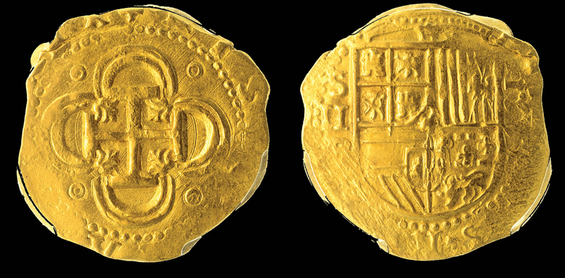 Spain 2 Escudos 1591-1597 PCGS 55 8