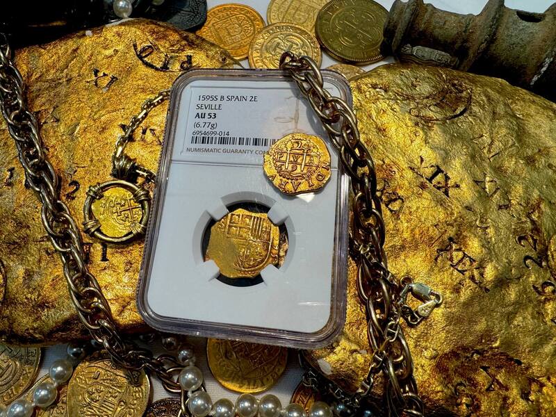 Spain 2 Escudos 1595 "Dated" NGC 53 11