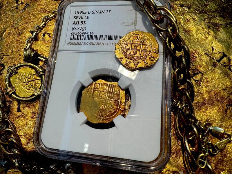 Spain 2 Escudos 1595 "Dated" NGC 53 10