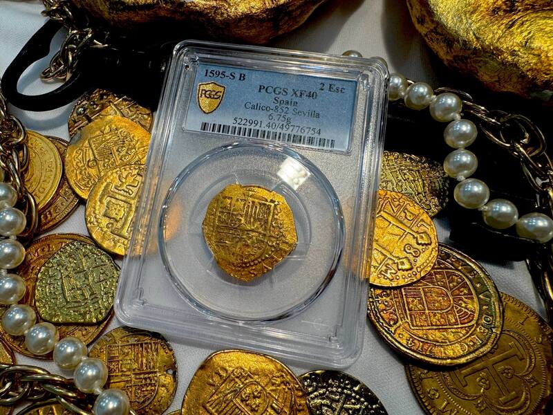 Spain 2 Escudos 1595 "Dated" PCGS 40 4