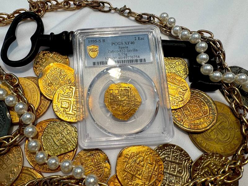 Spain 2 Escudos 1595 "Dated" PCGS 40 2