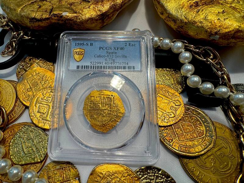 Spain 2 Escudos 1595 "Dated" PCGS 40 8