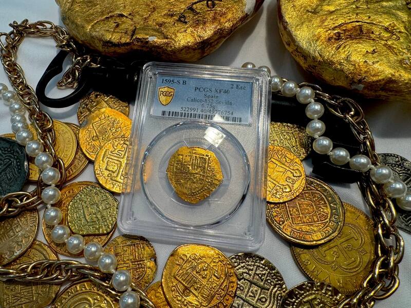 Spain 2 Escudos 1595 "Dated" PCGS 40 6