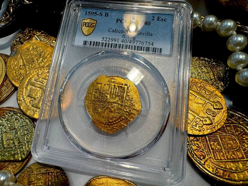 Spain 2 Escudos 1595 "Dated" PCGS 40 5