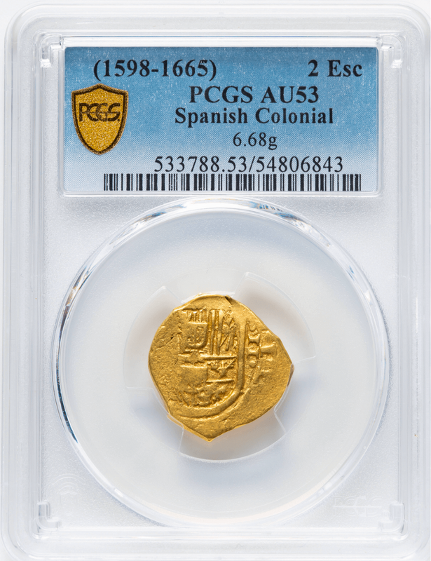 Spain 2 Escudos 1598-1621 "Philip III" PCGS 53 3