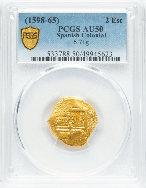 Spain 2 Escudos 1598-1665 "Philip III" PCGS 50 2