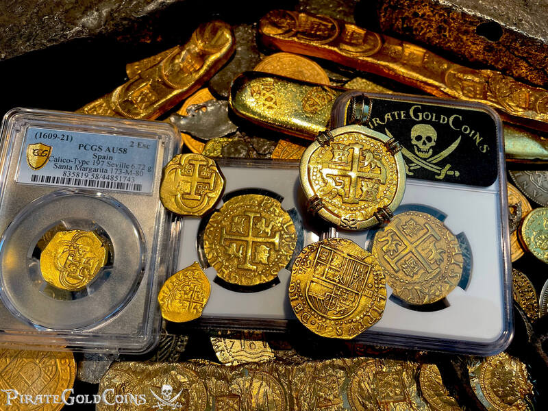 Spain 2 Escudos 1609-21 "Santa Margarita 1622 Shipwreck" PCGS 58 7