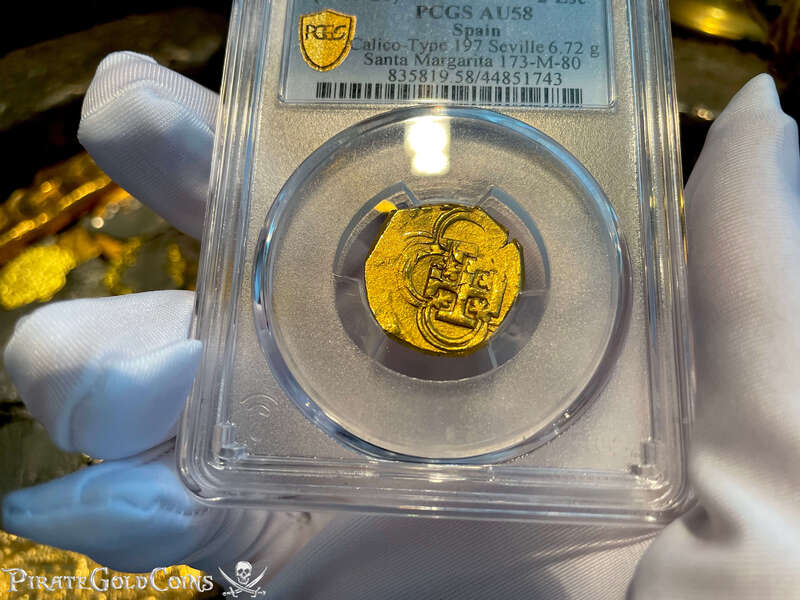 Spain 2 Escudos 1609-21 "Santa Margarita 1622 Shipwreck" PCGS 58 18