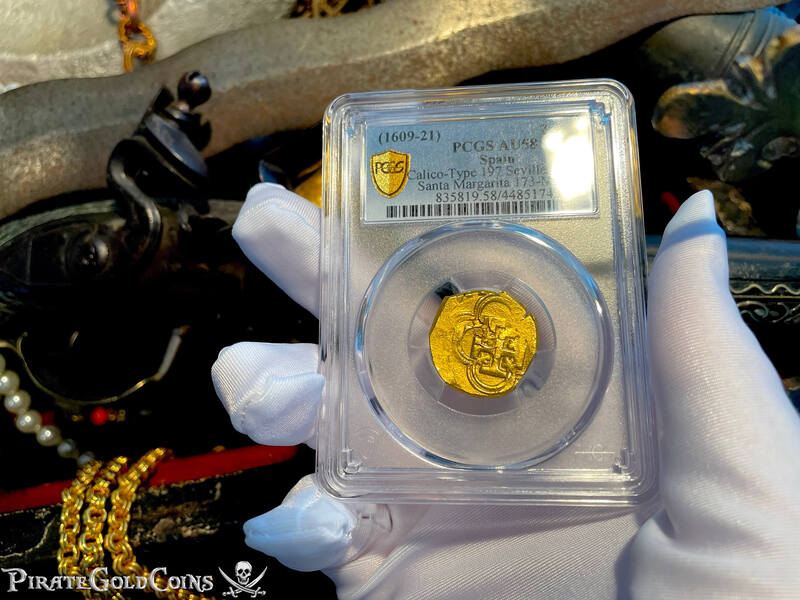 Spain 2 Escudos 1609-21 "Santa Margarita 1622 Shipwreck" PCGS 58 24