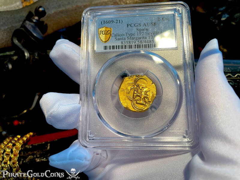 Spain 2 Escudos 1609-21 "Santa Margarita 1622 Shipwreck" PCGS 58 25