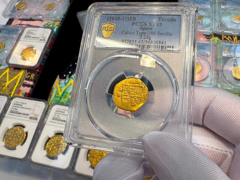 Spain 1 Escudo 1610-11 "Full Cross" PCGS 45 10