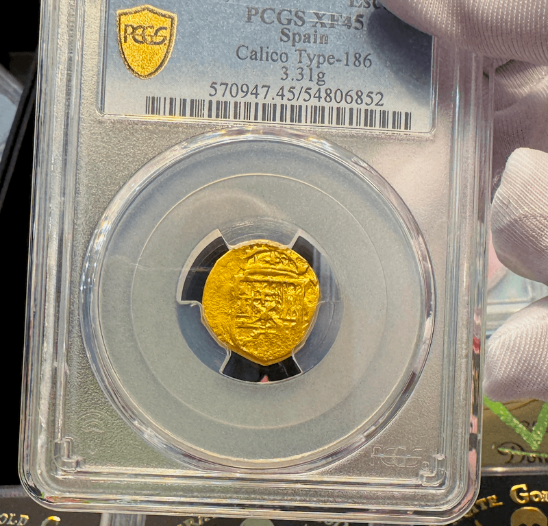 Spain 1 Escudo 1610-21 "Full Crown" PCGS 45 4