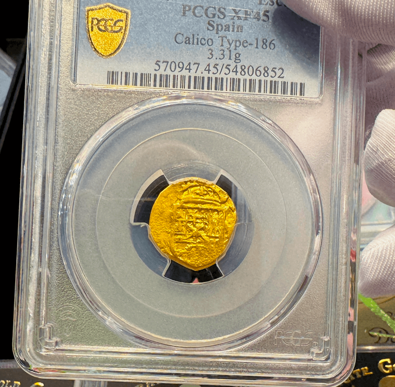 Spain 1 Escudo 1610-21 "Full Crown" PCGS 45 5