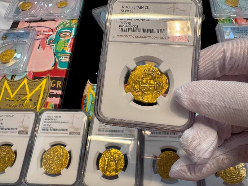 Spain 2 Escudos 1610 "Full Date" NGC AU 16