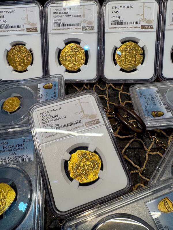 Spain 2 Escudos 1610 "Full Date" NGC AU 26