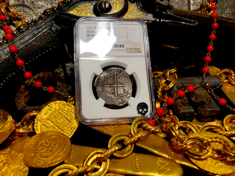 Spain 4 Reales 1611 "Dated" NGC 40​ Pirate Gold Coins 12