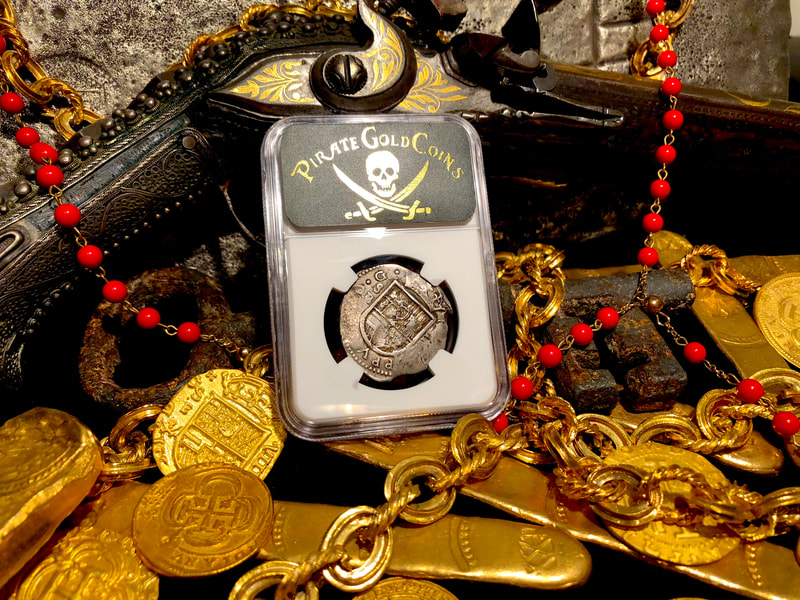 Spain 4 Reales 1611 "Dated" NGC 40​ Pirate Gold Coins 15