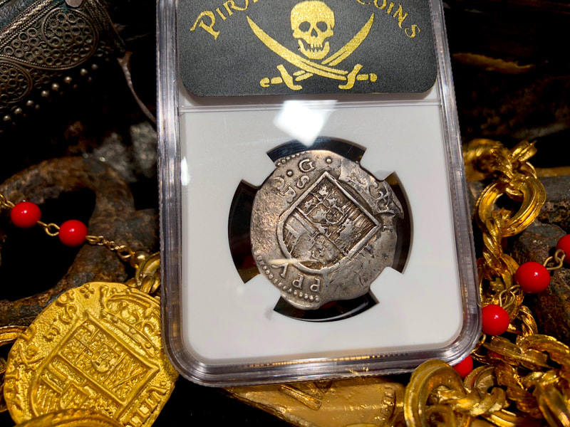 Spain 4 Reales 1611 "Dated" NGC 40​ Pirate Gold Coins 16